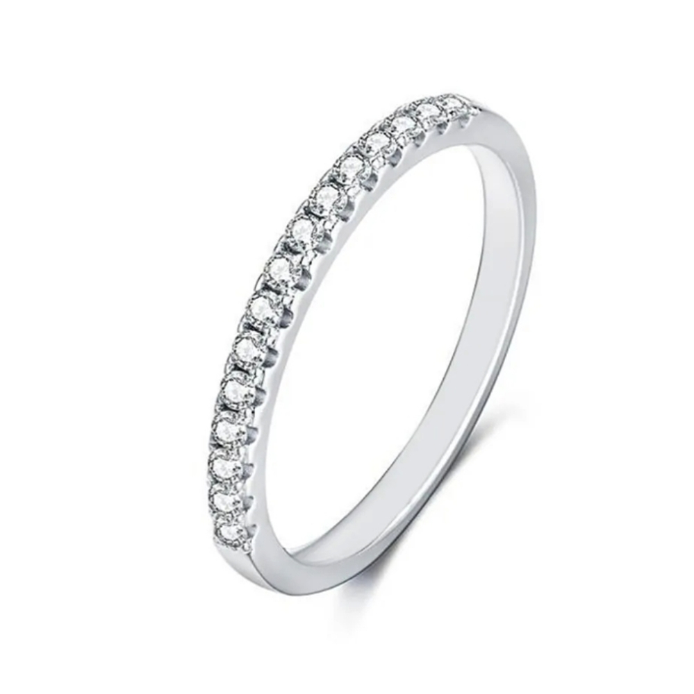 New moissanite sterling silver 925 engagement wedding promise band